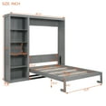 thumbnail image 2 of Harper & Bright Designs Full Size Modern Solid Wood Murphy Bed with Shelves, Gray, 2 of 14