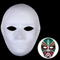 thumbnail image 2 of Human Face Mask Paper Blank White Mask Halloween Cosplay DIY Paintable Foxes Mask Paper Pulp Face Masque Party Favors DIY Crafts, 2 of 5