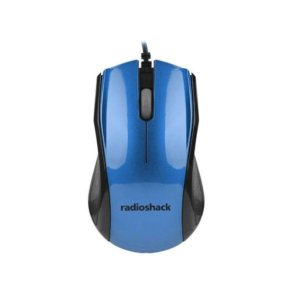 RadioShack High Definition Optical Mouse – 1200 DPI, Ergonomic Design, Plug-and-Play USB, Durable Blue Build