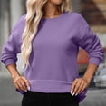 thumbnail image 4 of Women's Oversized Crewneck Sweatshirt Long Sleeve Fleece Pullover Fall Fashion Casual Tunic Top with Pocket No Hood, 4 of 7