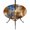 Blue Brown, variant on Round Outdoor Tablecloth with Umbrella Hole and Zipper, Abstract Blue Tablecloth with Elastic Waterproof, Modern Simple Painting Art Patio Table Covers for 31" - 35" Picnic Pool Tables