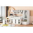 thumbnail image 5 of Full Size Wooden Loft Bed In White With Efficient Storage & Workspace - Desk, Shelves, And Space Design, 5 of 7