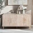 thumbnail image 2 of Tcbosik 4-Door Modern Storage Cabinet, Buffet Sideboard with Adjustable Shelves, Coffee Bar Cabinet, Cupboard for Kitchen, Dining Room, Living Room, Antique White & Natural, 2 of 11