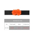 thumbnail image 4 of Cinturón Elástico Ancho para Mujeres INSPIRE CHIC, Corsé Estirable de Doble Flor Grande, Elegante y Casual para Vestido 68x6cm/26.8x2.4 pulgadas (LxA) Naranja, 4 of 6