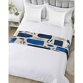 thumbnail image 5 of Xipuska Blue Color Block Bed Runners for Cal King Size Bed, Decorative Bed Throws for Foot of Bed, Minimalist Modern Abstract Geometric Bed Runner Sofa Throw Bedding Scarf Slipcover for Bedroom, 5 of 6