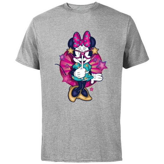 Disney Minnie Mouse Party Mask Mardi Gras Carnival Holiday - Short Sleeve Cotton T-Shirt for Adults - Customized-Athletic Heather