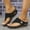 Black, variant on Sandals for Women Casual Arch Support Slip On Buckle Strap Orthopedic Slippers Womens Flip Flops for Summer Beach Sandals Bathroom Waterproof Leather Shoes