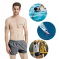 thumbnail image 3 of MYJAJAYI Mens Swim Trunks 3" Swim Shorts Quick Dry Beach Shorts with Mesh Lining Light Gray m, 3 of 5
