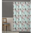 thumbnail image 4 of S4Sassy Green Floral & Kingfisher Bird Decorative Waterproof Printed Shower Curtain Roller Hooks Drapes-60 x 84 Inch, 4 of 6