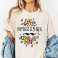 thumbnail image 2 of Happiness Is Being A Mama T-Shirt – Cute Floral and Butterfly Graphic Tee, Mother's Day Gift, Mom Life Shirt for Women, 2 of 7