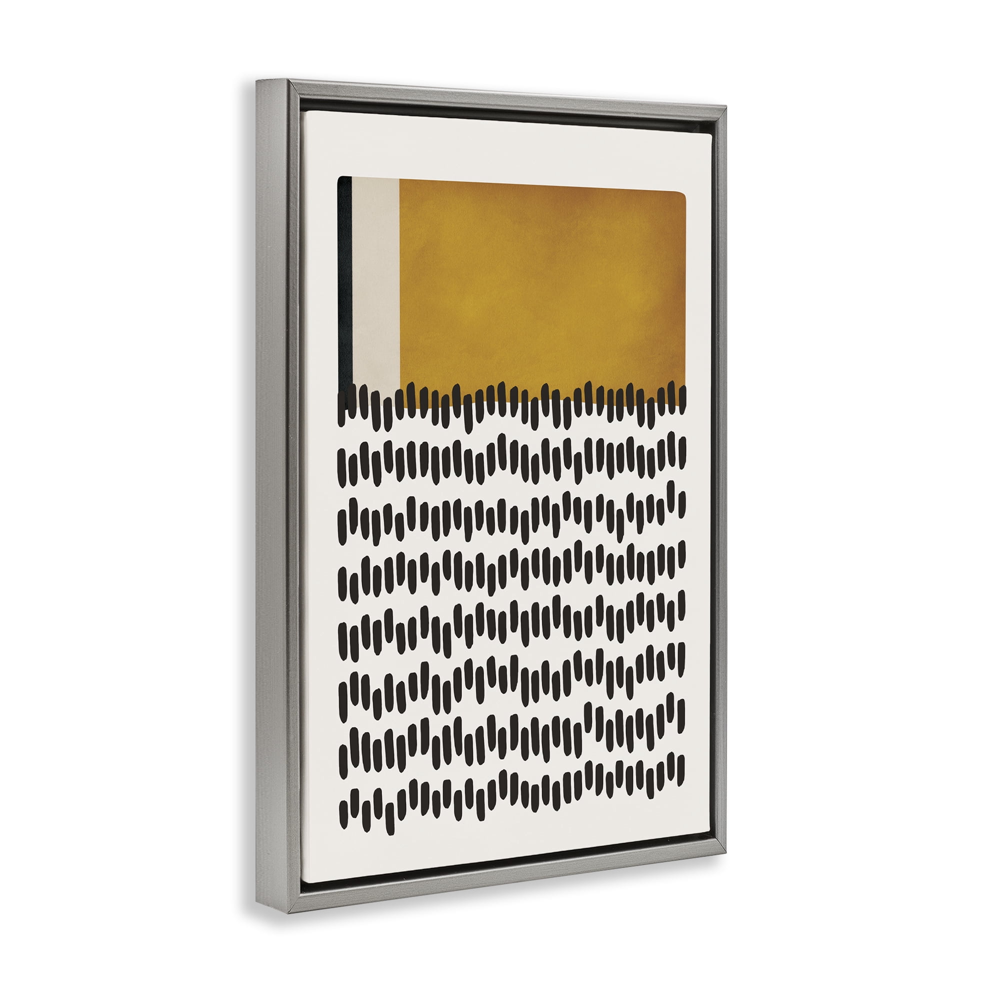 Stupell Industries Geometric Crosby Street Abstract Painting Gray Floater Framed Canvas Art Print Wall Art, 17 x 25