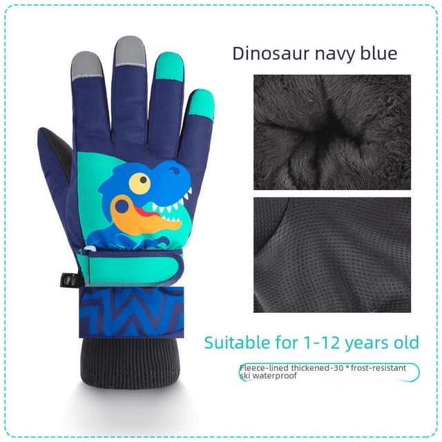 Los guantes de esquí para niños y niños son adecuados para niños en invierno. El forro de lana es grueso, cálido e impermeable.