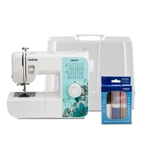 Brother SM3701 37-Stitch Sewing Machine (Multicolor) Bundle with Hard Case and 6-Piece Sewing Thread (3 Items)