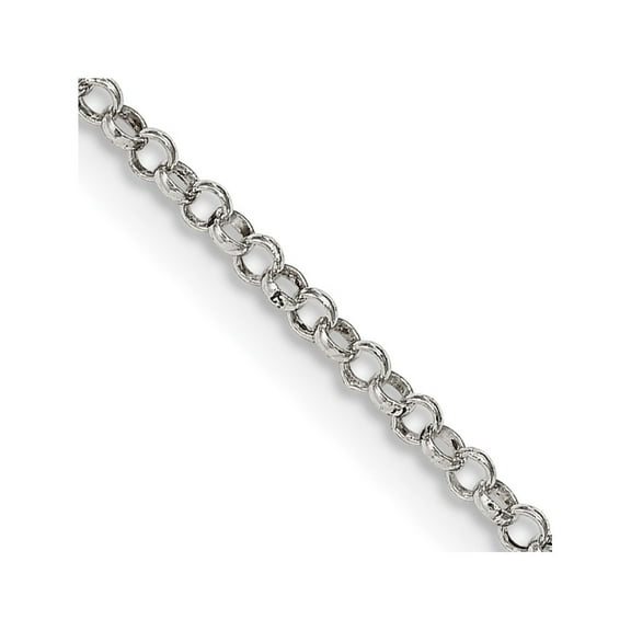 Finest Gold Sterling Silver 2 mm Rolo Chain