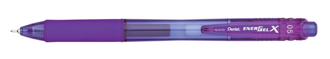 Pentel EnerGel-X Retractable Liquid Gel Pen, 0.5 mm, Violet, Pack of 12