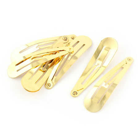 Girl Hairstyle Bendy Snap Hair Clips Barrettes Hairpin Gold Tone 5.8cm Long