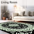 thumbnail image 2 of ODIKA 5'x7' Machine Washable Non-Slip Area Rug, Palmette Array with Delicate Vinework Details High Traffic Rug with Pad, Black, 566348, 2 of 8
