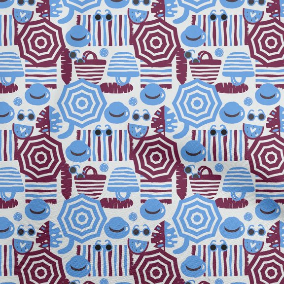 oneOone Georgette Viscose Medium Blue Fabric Beach Sewing Material Print Fabric By The Yard 42 Inch Wide