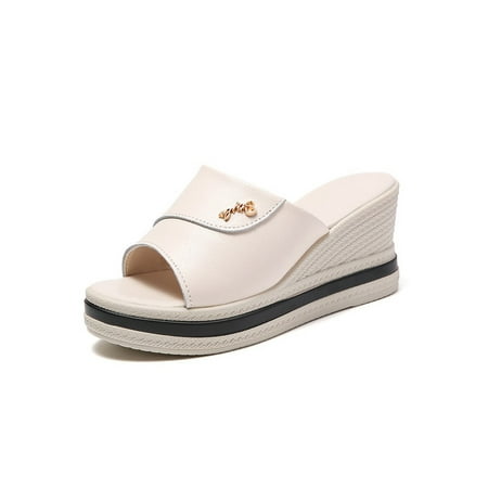 

Zodanni Womens Casual Open Toe Pumps Women s Holiday Nonslip Platform Slides Durable