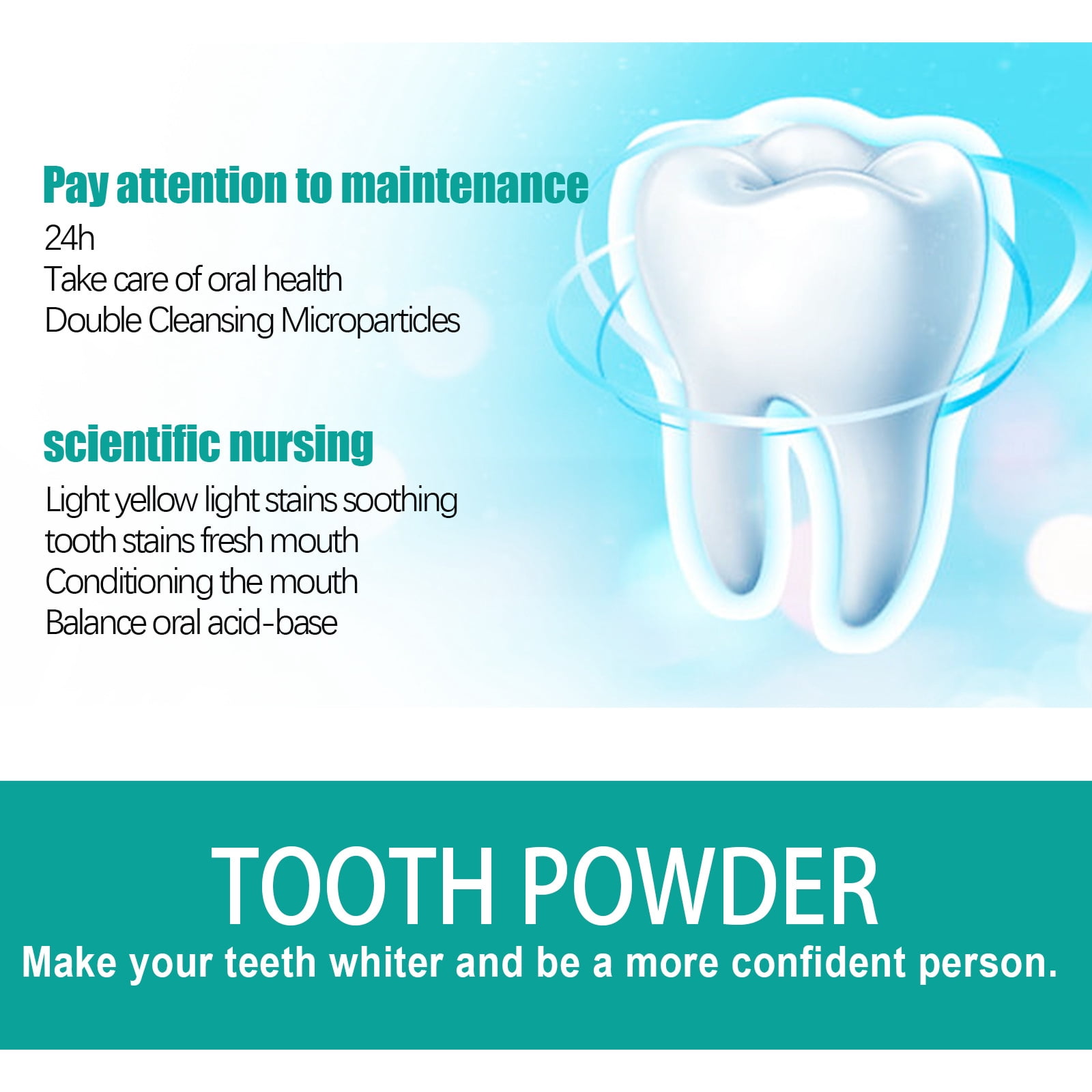 Alvantor Teeth Whitening Powder for Color Corrector and Breath Freshener, 1.76oz