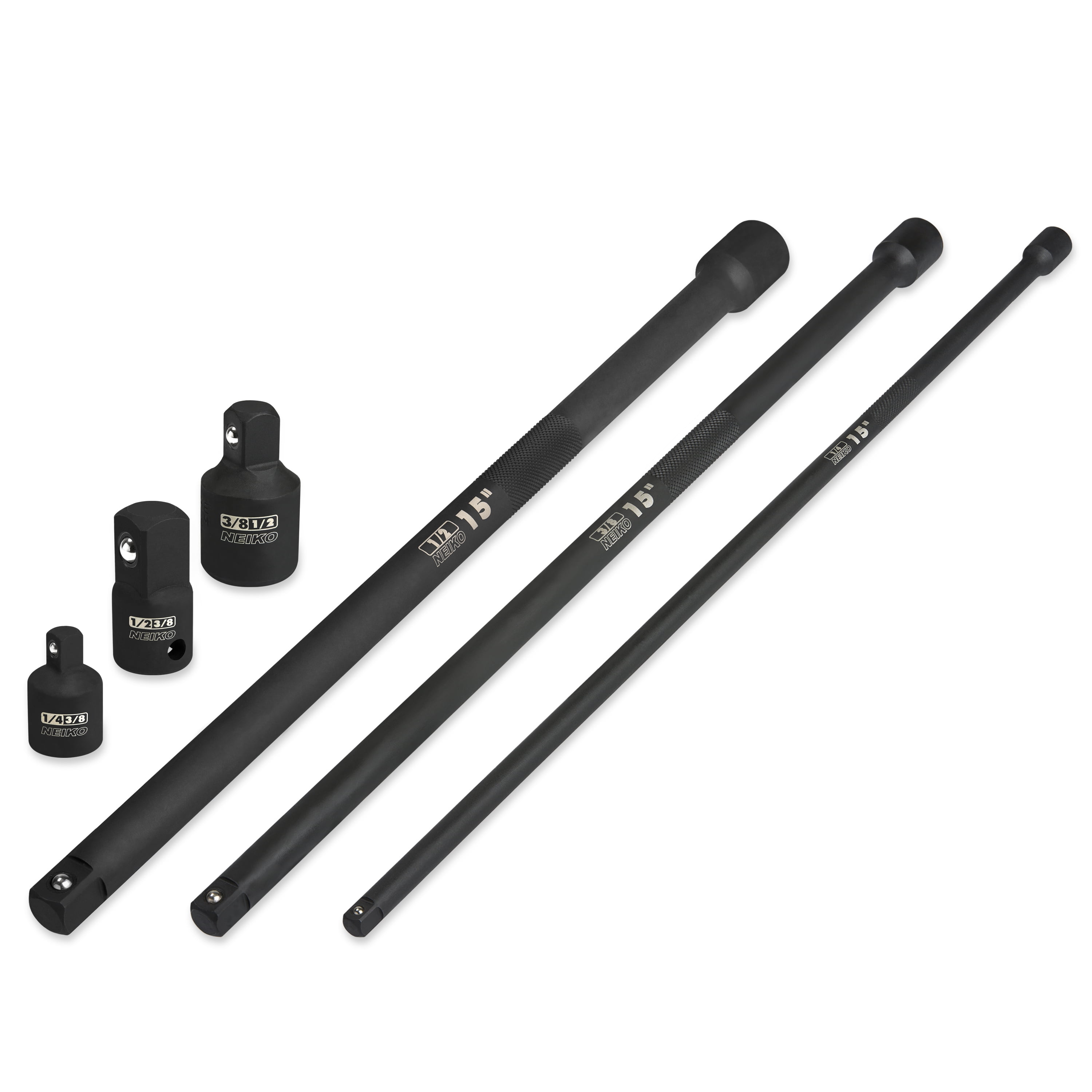 Neiko Impact Extension Bar and Adapter Set, 6 Piece