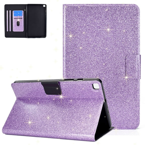 Allytech Galaxy Tab A 8.0 Case 2019 Released SM-T290 T295, Glitter Bling PU Leather Slim Shell Multi Angle Stand Shockproof Cover for Girls Women for Samsung Galaxy Tab A 8.0 2019 T290, Purple