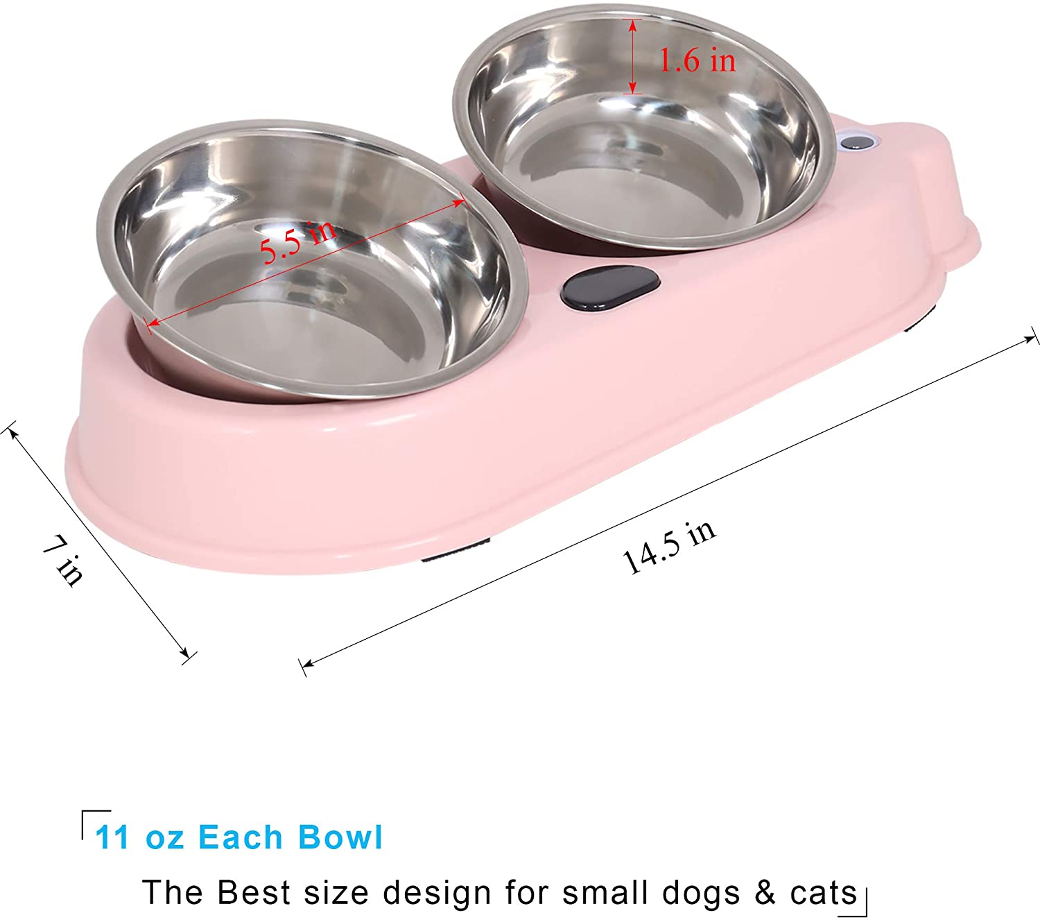 Double-layer Dog and Cat Bowl Double-layer High-quality Stainless Steel Pet  Bowl with Cute Shape Pet Food Waterer,blue,F113140