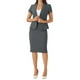 thumbnail image 2 of Conjunto de traje de negocios de 2 piezas para mujer INSPIRE CHIC, chaqueta de blazer de manga corta y falda lápiz M gris oscuro, 2 of 6