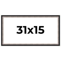 31x15 Frame Silver Real Wood Picture Frame Width 1.25 Inches | Interior Frame Depth 0.75 Inches |