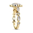 thumbnail image 3 of IGI Certified Lab Grown Diamond Engagement Ring | Center 7.5MM Cushion Cut Beaded Floral Halo Wedding Rings For Women In 18K Solid Yellow Gold | F-G, VS-SI Quality (2.55 Ctw) Ring Size-4.5, 3 of 7
