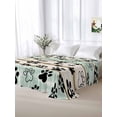 thumbnail image 5 of Sage Green Beige Farmhouse Twim XL Size Flat Sheet, Wrinkleproof & Fadeproof Cooling Flat Bed Sheet Only, Black Dog Paw Vintage Wooden Breathable Soft Bedding Top Sheets 66 x 102 Inches, 5 of 8