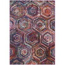 SAFAVIEH Monaco Kelsey Geometric Area Rug, Pink/Multi, 4' x 5'7"
