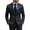 Graphite, variant on Men's Brown Grid Plaid Blazer, Single-Breasted Double-Button Slim Fit Business Casual Suit Jacket with Large Flap Pockets
