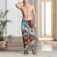 thumbnail image 2 of Daiia Red Train Hot Air Balloon Print Men's Sleep Pant with Pockets and Drawstring,Pajama Pants-Large, 2 of 6