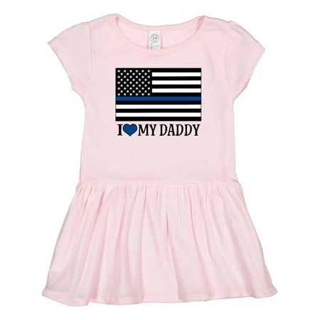

Inktastic Police Officer Dad Law Enforcement Flag Gift Toddler Girl Dress
