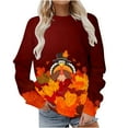thumbnail image 2 of Frostluinai Gobble Til You Wobble T-Shirt Womens Crew Neck Turkey Print Sweatshirts Long Sleeve Thanksgiving Pullover It's Fall Y'all, 2 of 5