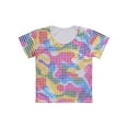 thumbnail image 2 of iiniim Girls Boys Shiny Metallic Short Sleeve T-Shirt Hip Hop Jazz Dance Performance Festival Party Top Shirt Blouse, 2 of 7