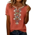 thumbnail image 4 of XinghaiYIDE Women Flowy Tops Casual Loose Print Short Sleeve Plus Size T-Shirt Top Blouse Summer Fashion Tops for Women, 4 of 4