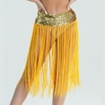 thumbnail image 2 of QATAINLAV Womens Sparkly Sequin Tassel Skirts Belly Dance Hip Scarf Festival Fringe Wrap Skirts, Gold, Gifts for Girls, 2 of 4