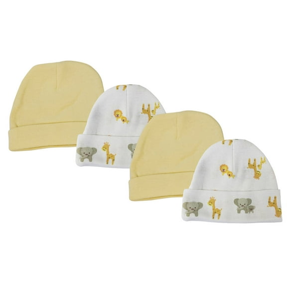 Bambini Layette Baby Boy, Baby Girl, Unisex Infant Caps (Pack of 4)