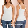 thumbnail image 2 of Thermal Tank Top for Women Fleece Lined Adjustable Spaghetti Strap V Neck Camisole Slim Fit Sleeveless Thermal Base Layer Undershirt, 2 of 7
