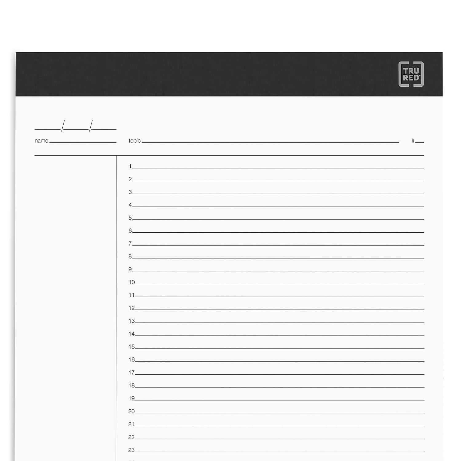 Staples TRU RED Notepads 8.5" x 11.75" Project Planner Format Ruled White TR57379