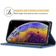 thumbnail image 4 of Premium PU Leather Flip Folio Case for iPhone XR, Protective Case with Kickstand Card Slot Holder Hidden Magnetic Closure Shockproof Wallet Cover for iPhone XR - Blue, 4 of 13