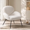 thumbnail image 6 of Modern Accent Chair, Upholstered Sherpa Reading Armchair Teddy Fabric with Metal legs for Living Room,Bedroom, 6 of 13