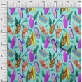thumbnail image 3 of oneOone Cotton Poplin Twill Aqua Blue Fabric Beach Dress Material Fabric Print Fabric By The Yard 56 Inch Wide, 3 of 4