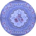 thumbnail image 1 of Ahgly Company Indoor Round Medallion Blue French Area Rugs, 3' Round, 1 of 4