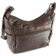 thumbnail image 5 of Women's Genuine Leather Purse Adjustable Strap Mid Size Multi Pocket Shoulder Bag (Brown), 5 of 5