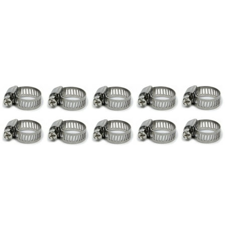

S.S. Worm Gear Clamps .44in to .90in 10 Pack