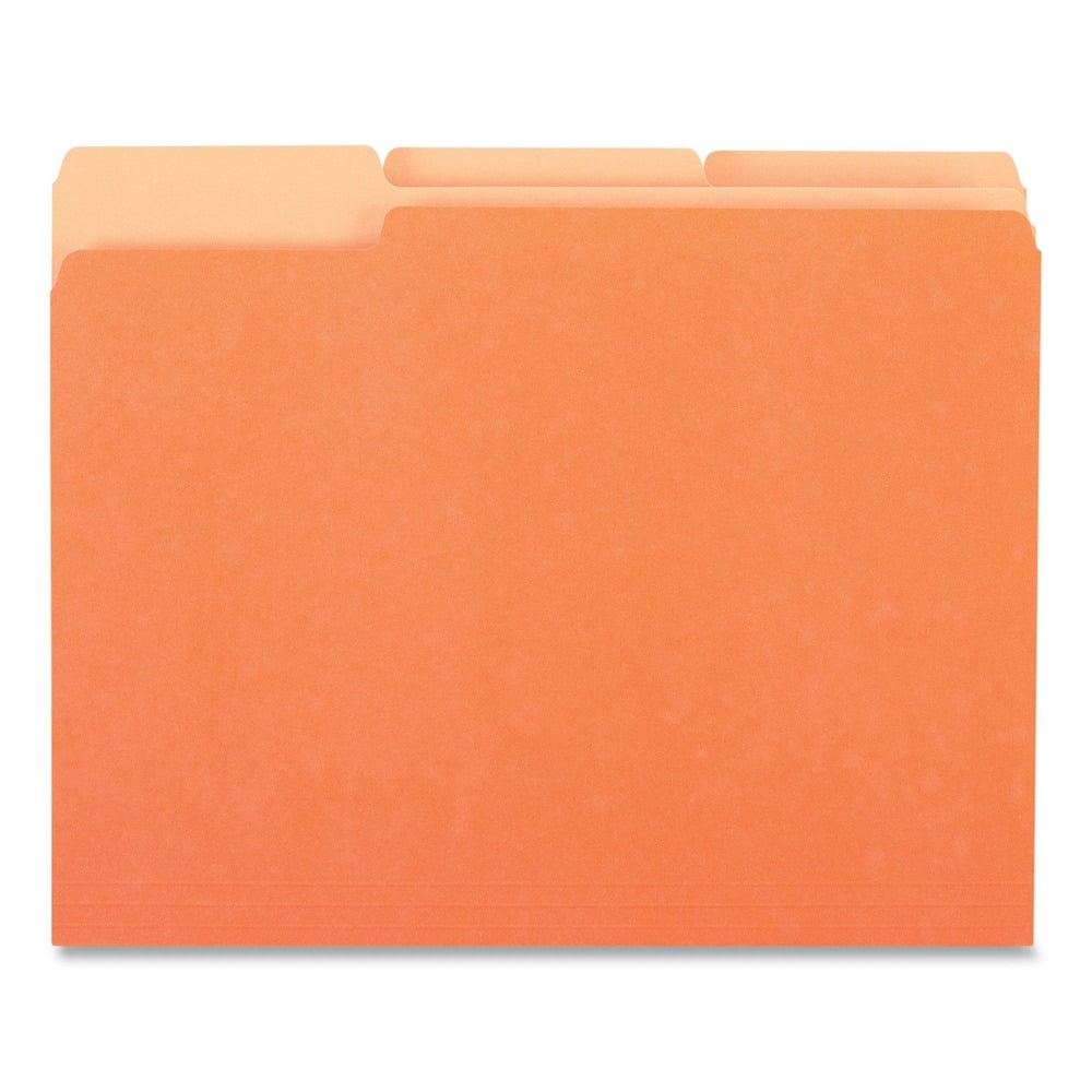 Universal UNV10507 Deluxe Colored 1/3-Cut Top Tabs Letter Size File Folders - Orange/Light Orange (100/Box)