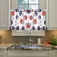 thumbnail image 2 of Yayeee Kitchen Curtains Tier Pair Light Filtering 27"x24" Rod Pocket Short Cafe Window Panel, Star Spangled Helmets, 2 of 7